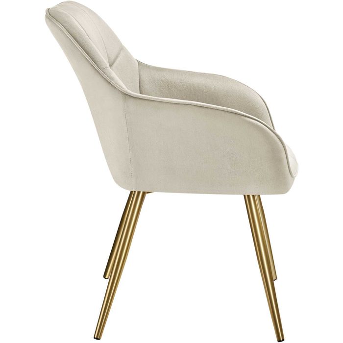 Krzesło do jadalni Marilyn kremowy/złoty OUTLET