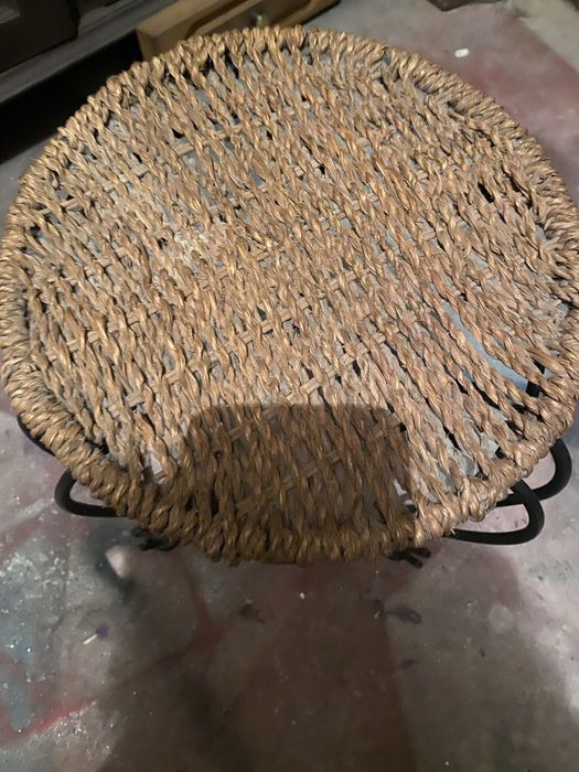 Suporte de vasos, Jardineira de palhinha e ferro