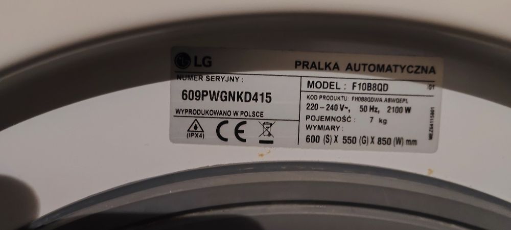 Pralka LG duży wsad 7KG gwarancja