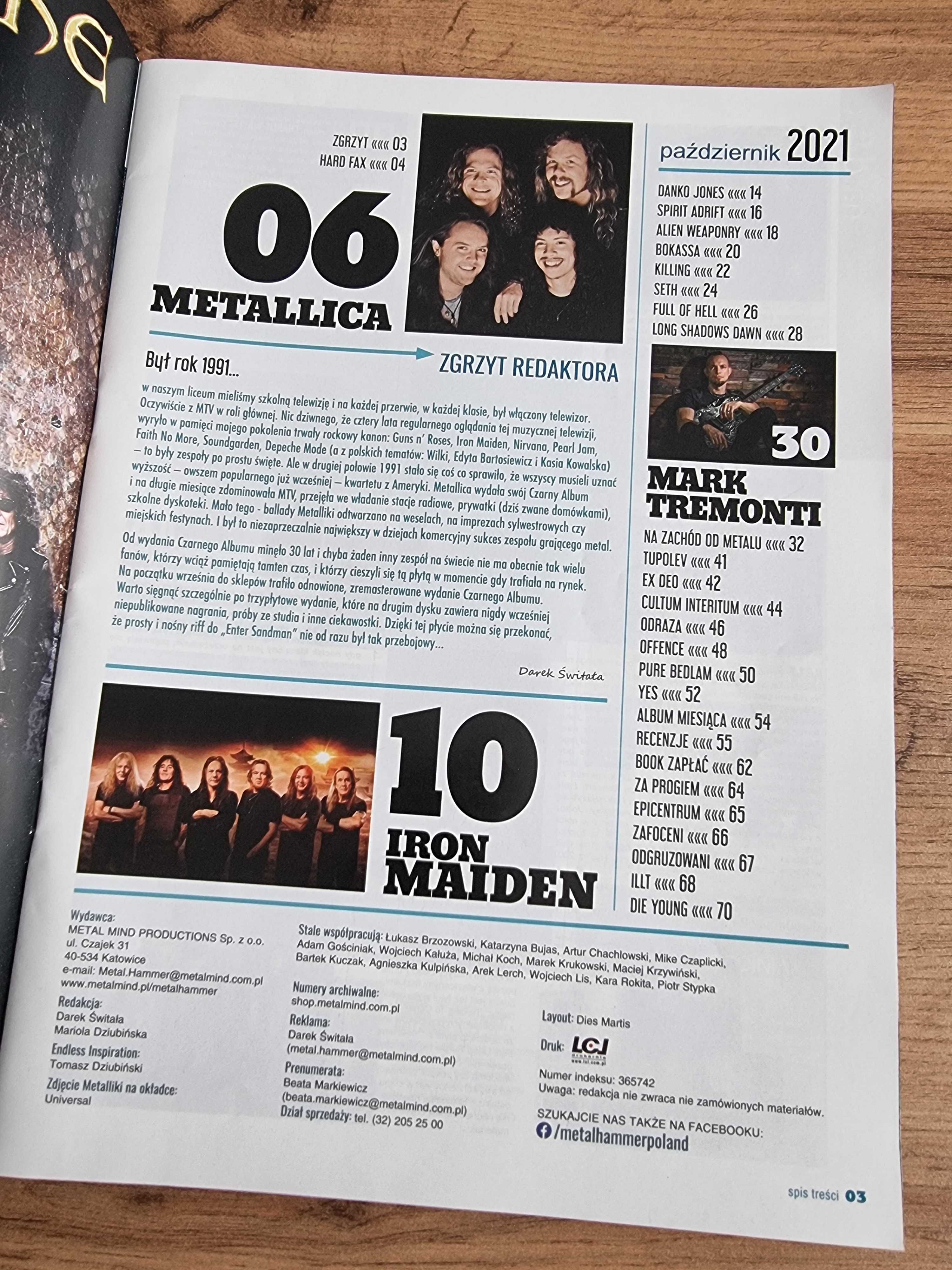 Metal Hammer 2021 - Metallica, Plakaty: Dream Theater i U.D.O.