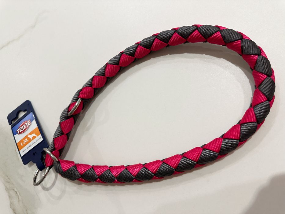 Różowa różowo szara obroża dla dużego psa trixie 52 - 50 cm