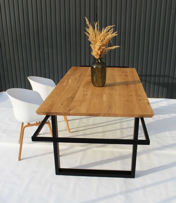Stół masywny loft koza rozkładany szufladowo pod wymiar dąb 220cm