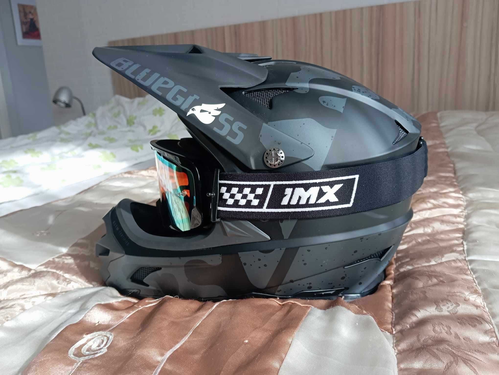 Kask enduro cross quad Bluegrass XL jak nowy + gogle IMX