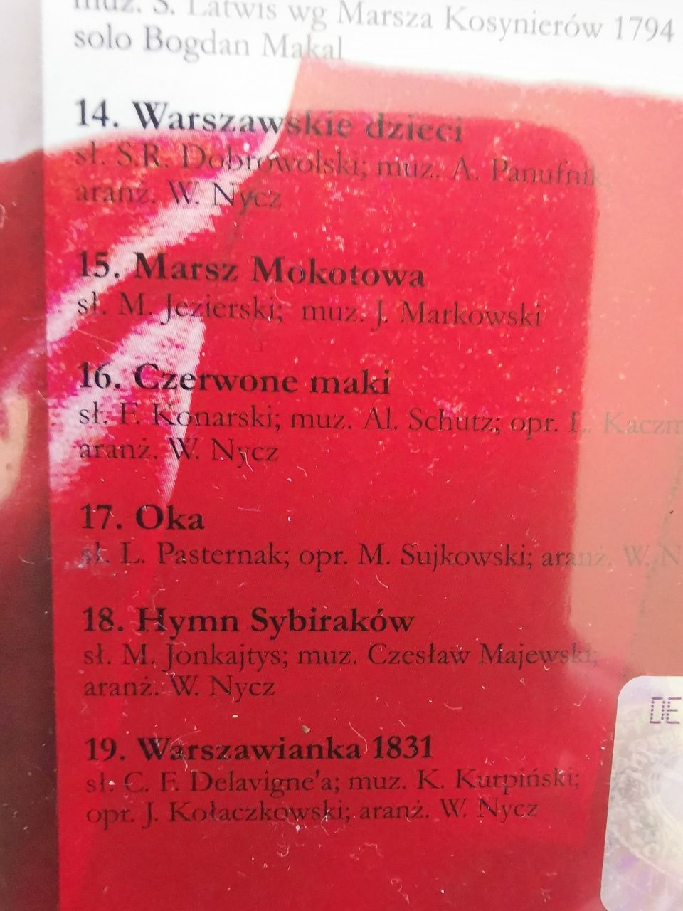 Płyta CD Pieśni patriotyczne Bo wolność krzyżami się mierzy