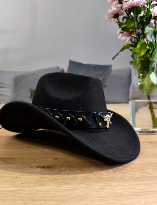 Kapelusz kowbojski czarny klasyczny wild west country western kowboj