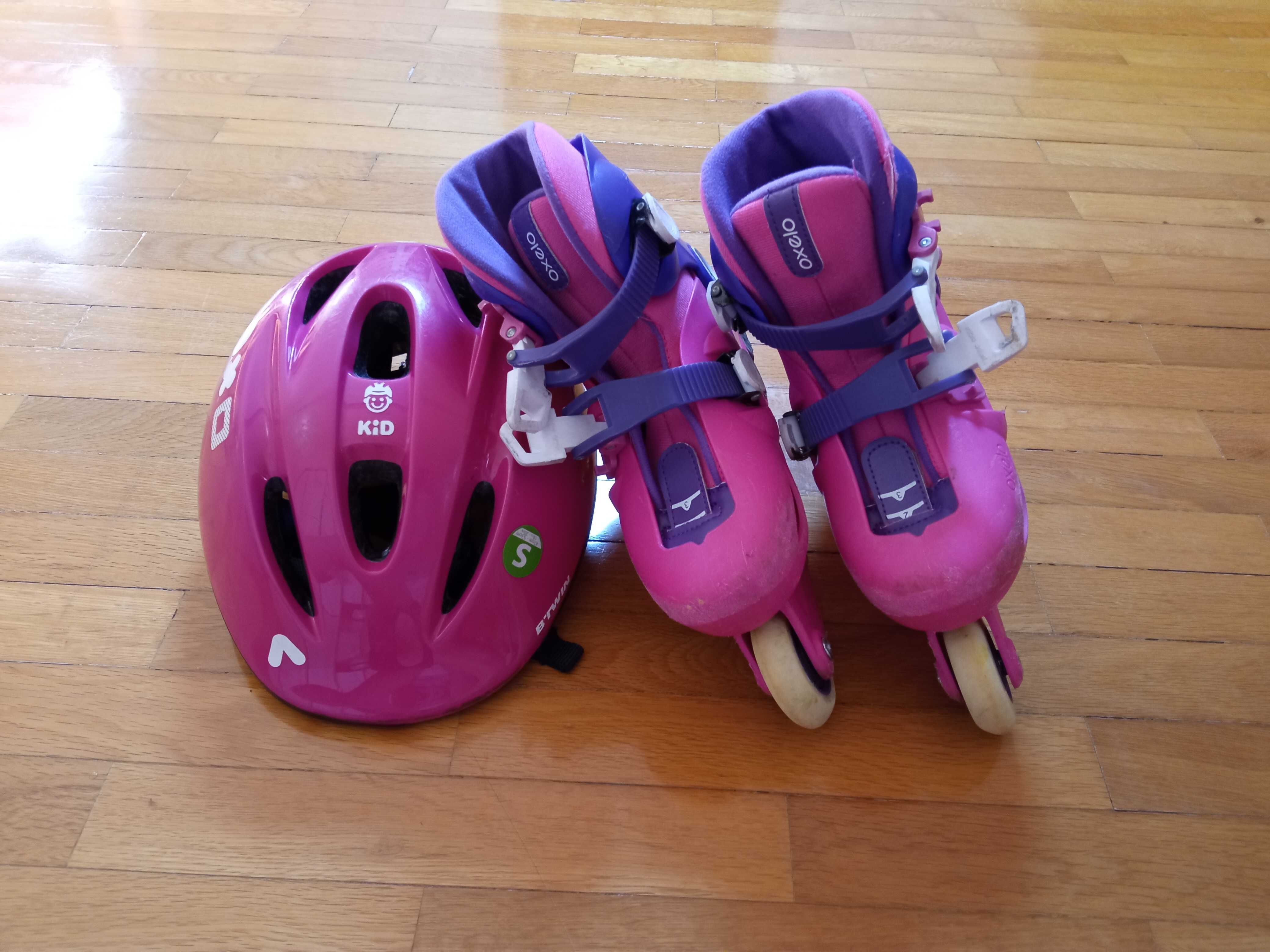 Patins em linha + capacete