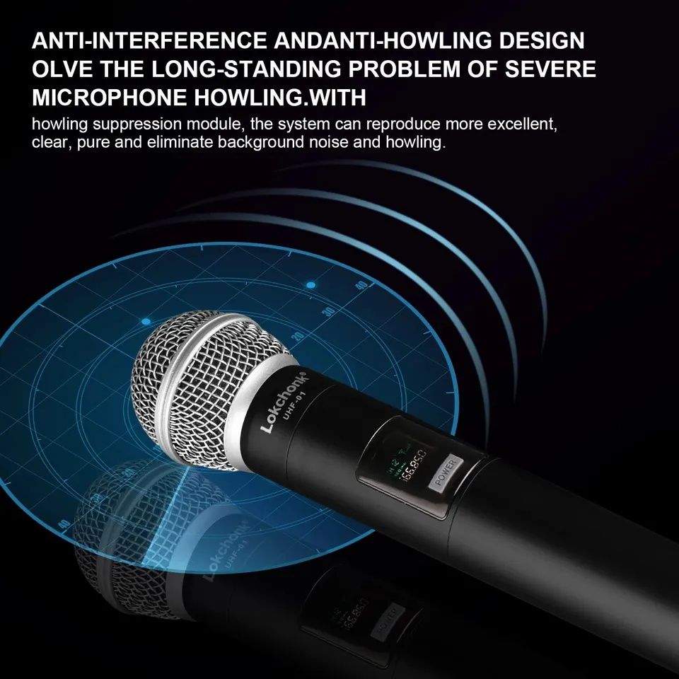 Sistema de Microfone de mão dinâmico sem fios digital PG58-01 NOVO