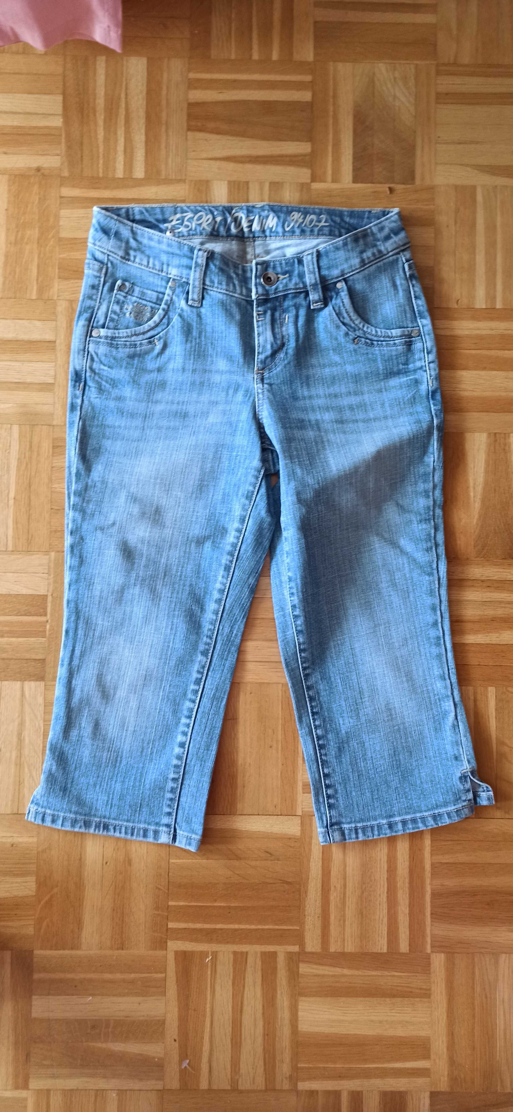 Damskie jeansowe spodnie rybaczki Esprit rozm. S