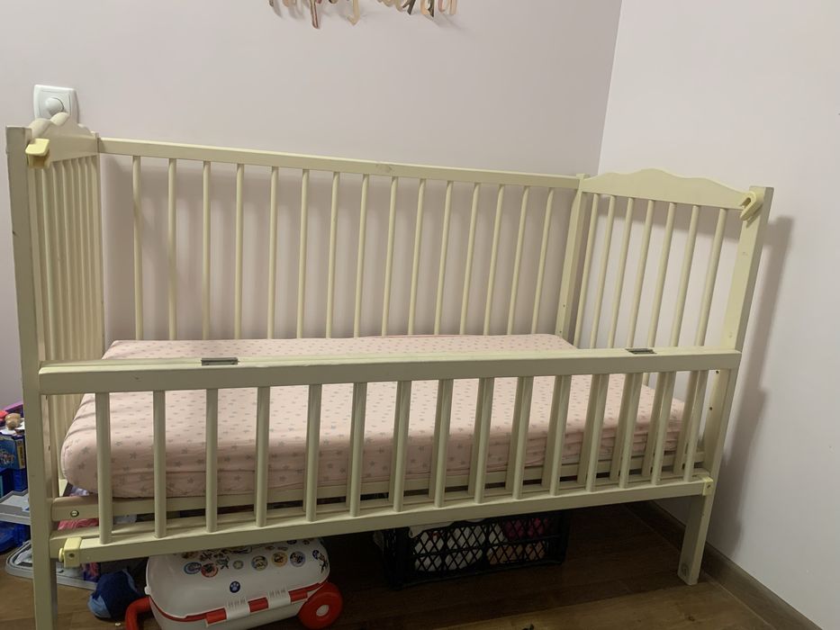 Дитяче ліжечко верес і матрас Bamboo