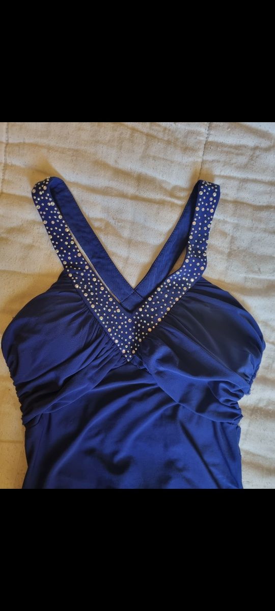Vestido cerimónia Azul Comprido