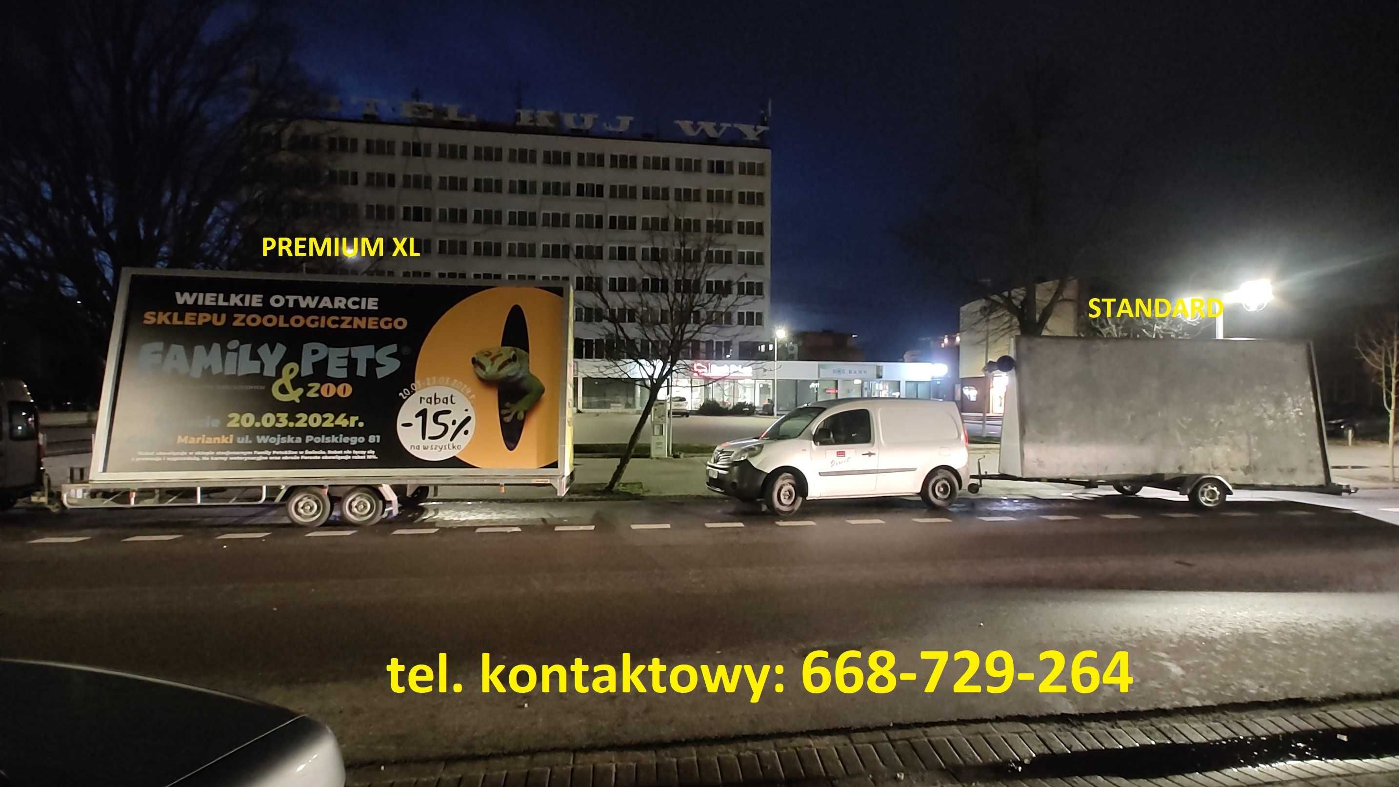 reklama mobilna stacjonarna billboard przyczepa reklamowa baner