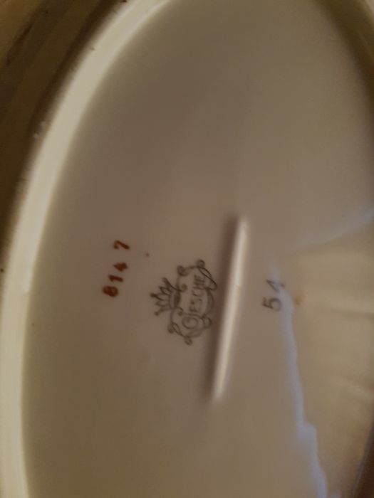 Giesche zestaw obiadowy 6 osób serwis kwiaty slask polska porcelana 30