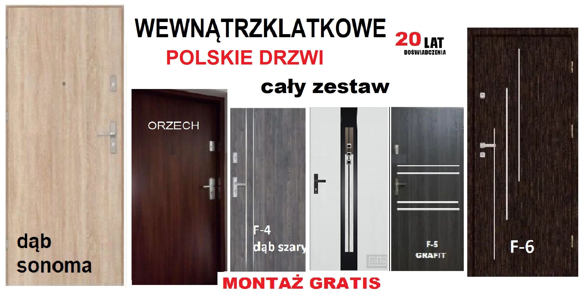 Drzwi wejściowe ZEWNĘTRZNE do mieszkań w BLOKU-wewnętrzne Z MONTAŻEM