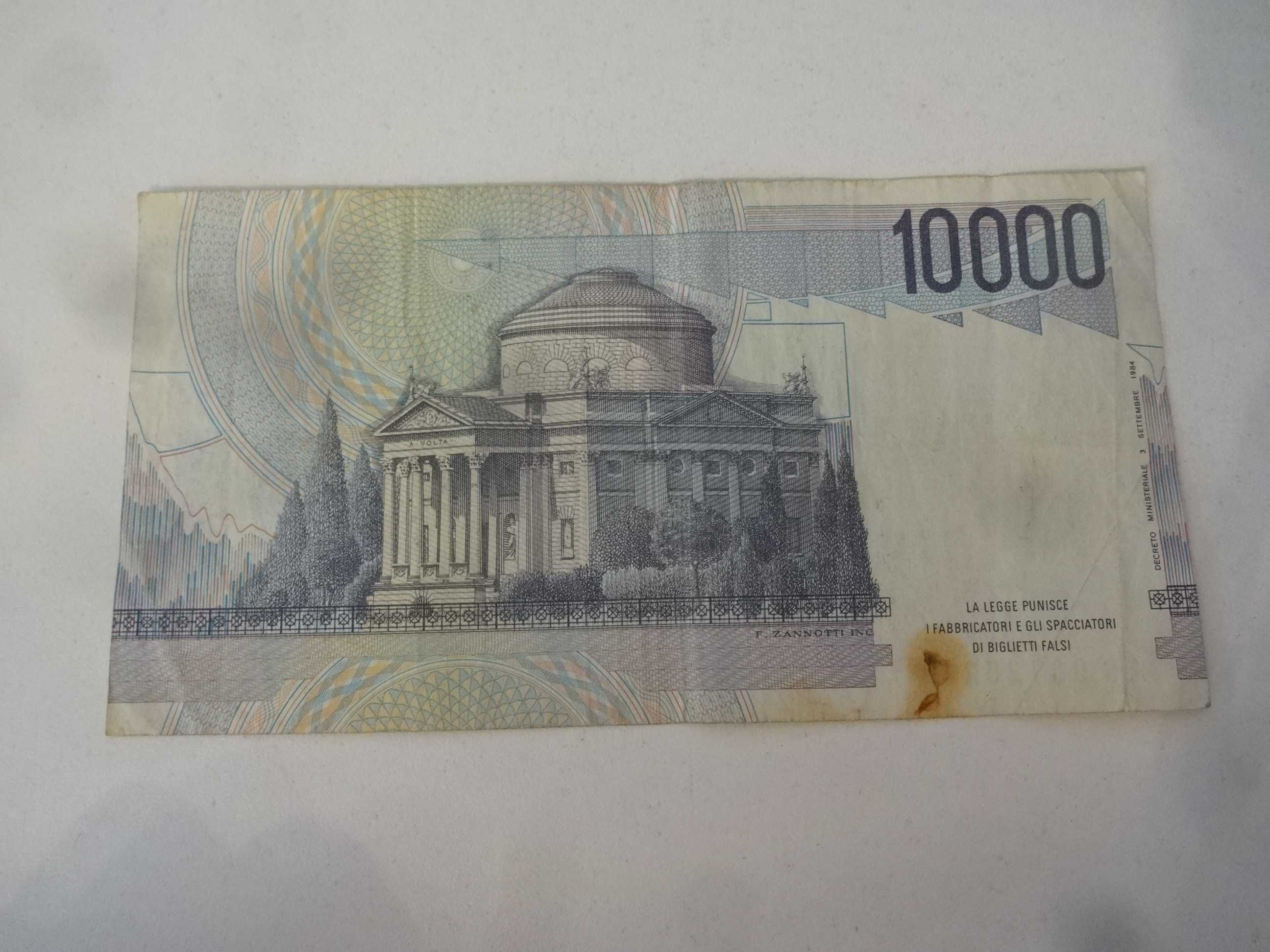 Banknot Wlochy Italia 10000 Lire  - jak na fotki seria AG