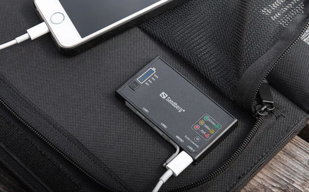 Power Bank Sanberg - Павер Банк Сонячна панель 10,000 18W
