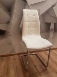 Białe krzesła krzesło eko skóra 6 sztuk salon jadalnia