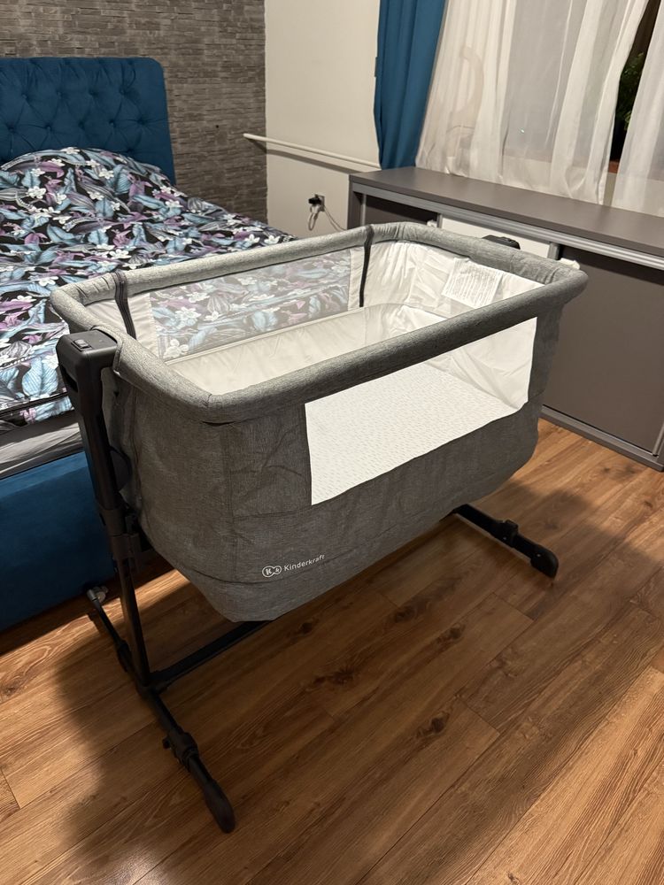 Kinderkraft Neste Grow - łóżeczko dostawne 3w1 Dark Grey