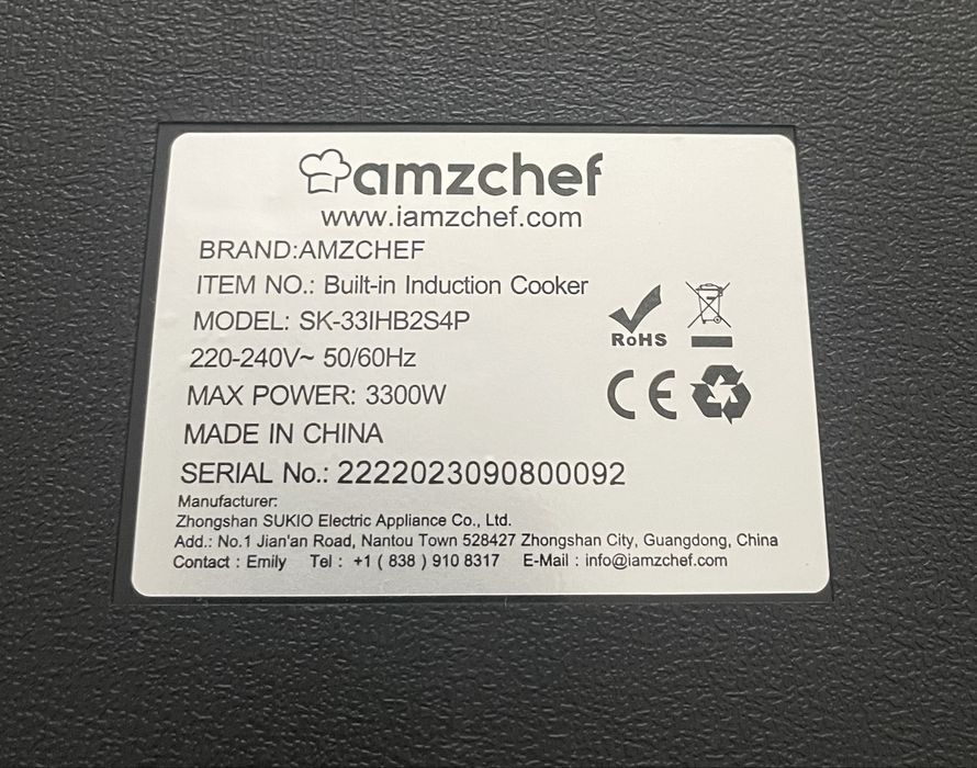 Płyta Indukcyjna Flex Zone Amzchef Model: SK-33IHB2S4P