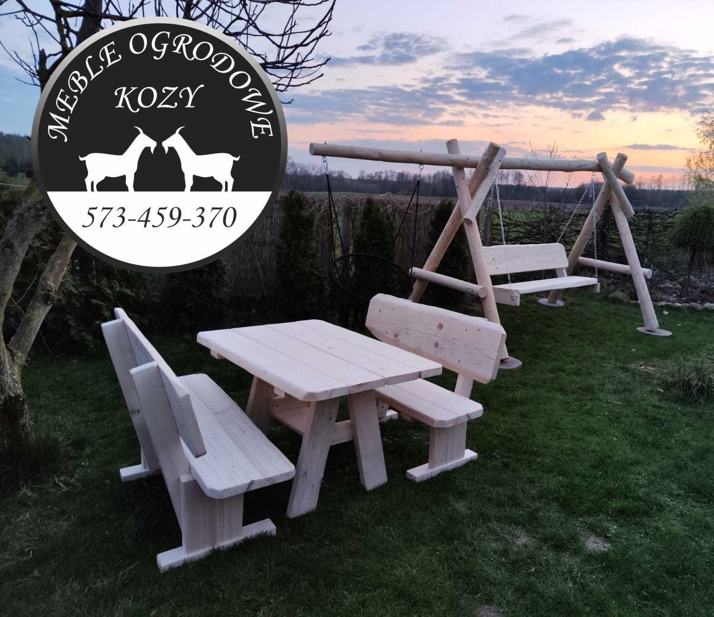 PROMKA! Drewniana huśtawka ogrodowa z grubych bali / Plac zabaw Stelaż