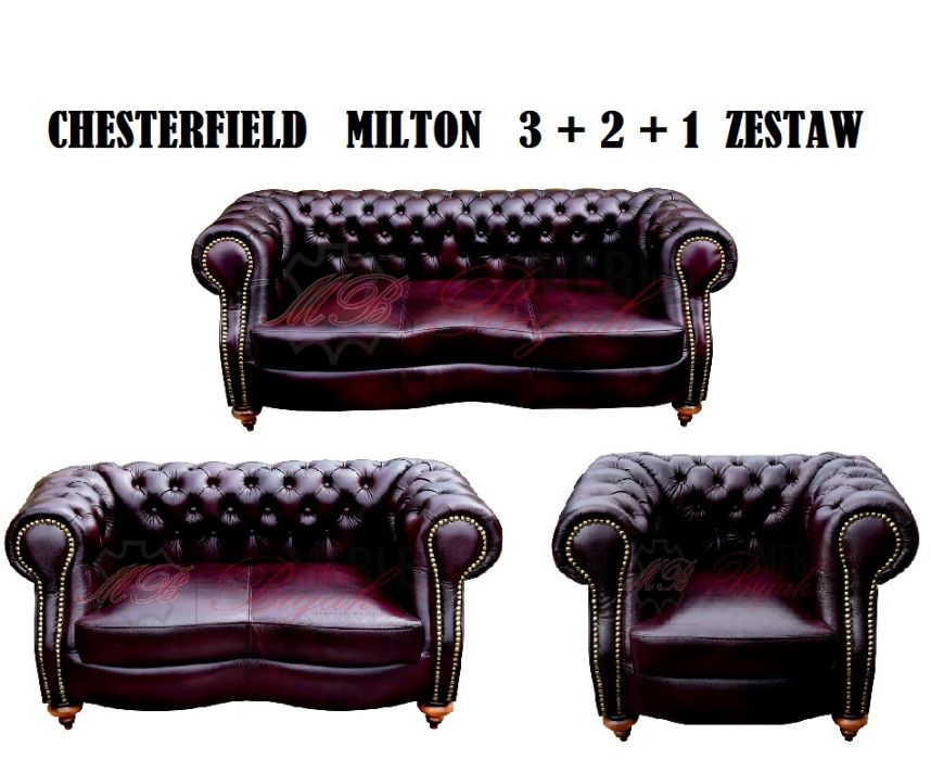 Pikowany zestaw Chesterfield MILTON - Ekskluzywne - PRODUCENT