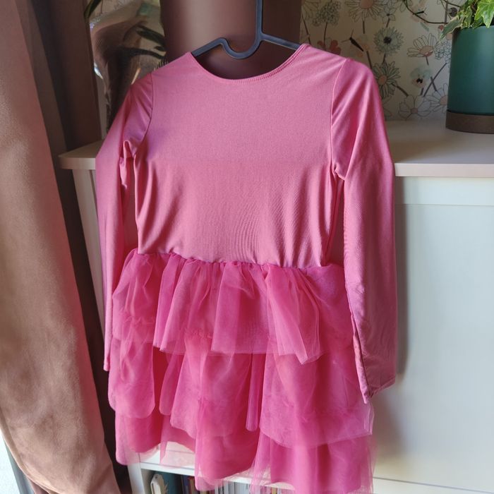 Sukienka taniec balet do tańca tiul różowa 134 140