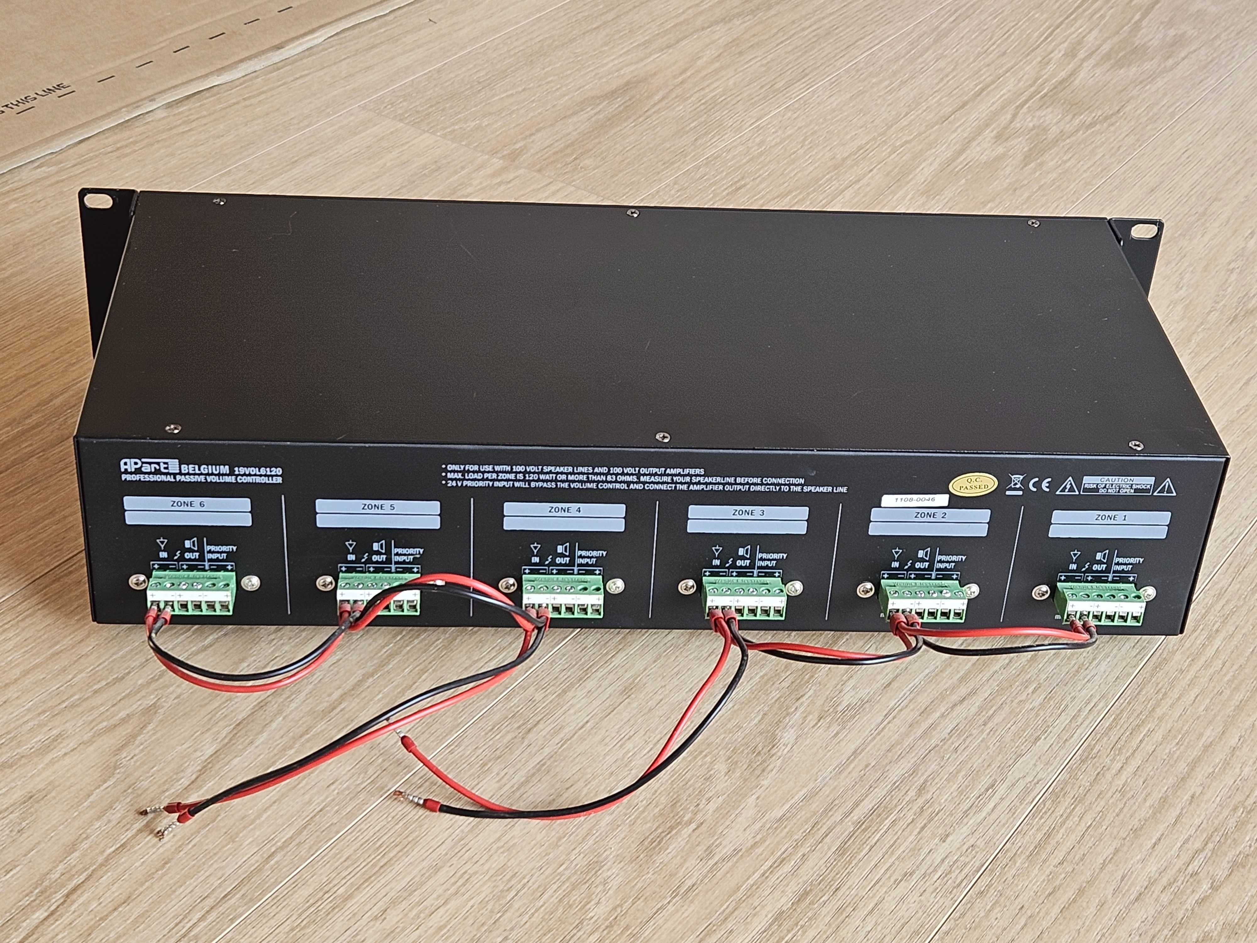 kontroler dźwięku 6 x 120 W do szafy rack 19 cali