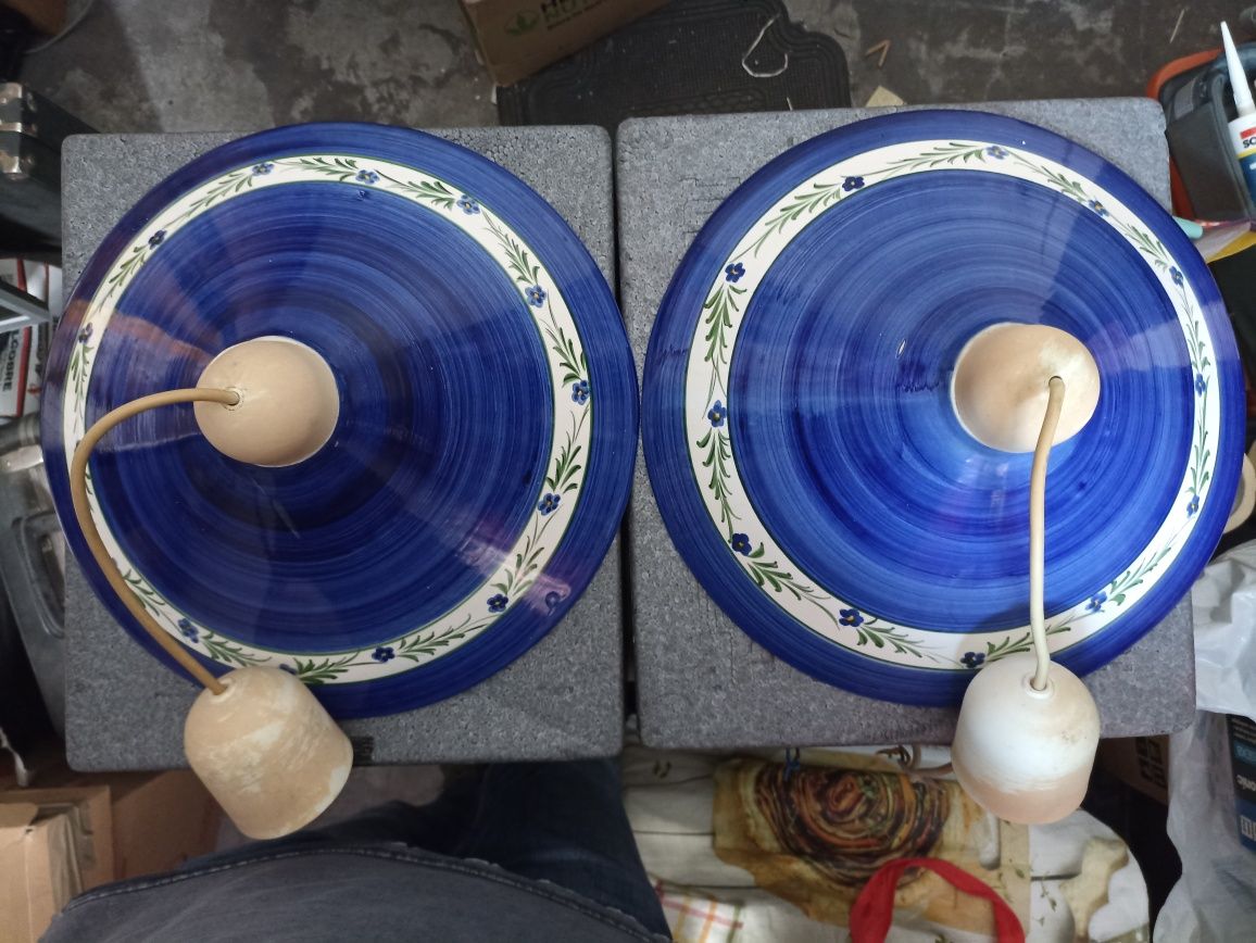Candeeiros em cerâmica pintados á mão