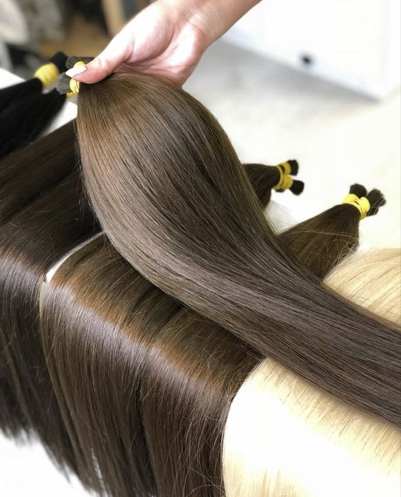 Волосся для нарощення гарноі якості каштан шетен русі від 50г