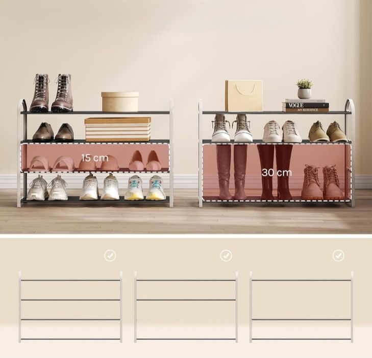 Szafka na buty regał 4-poziomowy półka organizer stojak 18,5x79x58,5cm