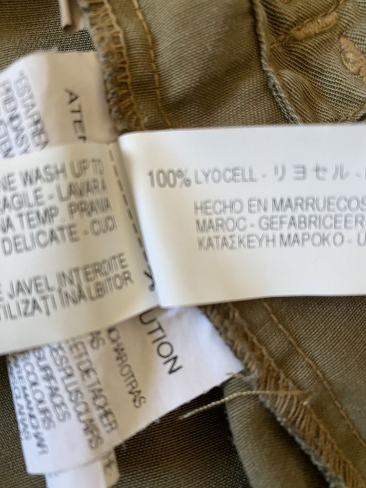 ZARA 38 parka kurtka khaki lyocell
