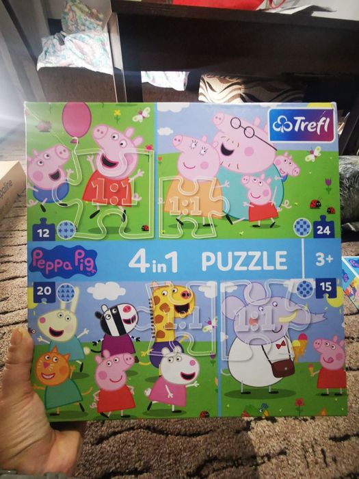 Świnka Peppe puzzle 4 w 1 kompletna trefl
