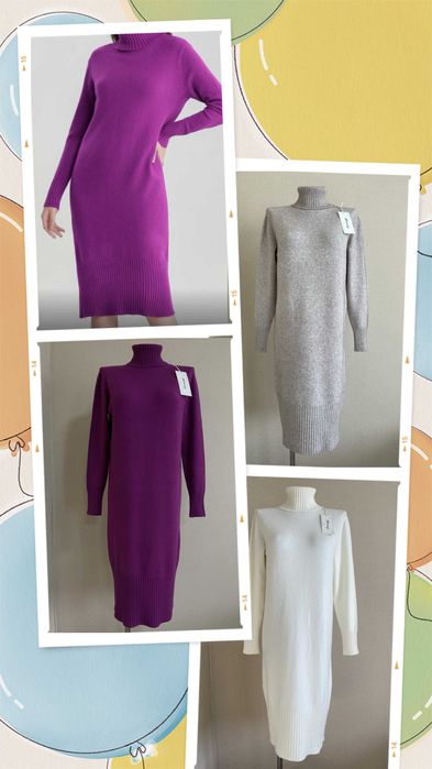 Стильное,уютное,базовое теплое платье-свитер,с кашемиром,на р-ры 44-48