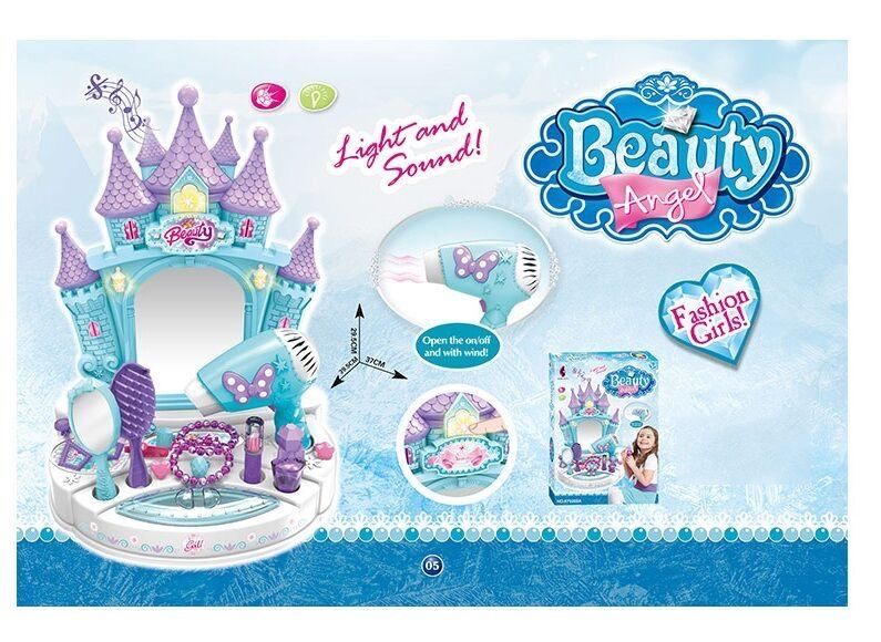 Дитячий набір перукаря ігрове трюмо , рожеве та блакитне