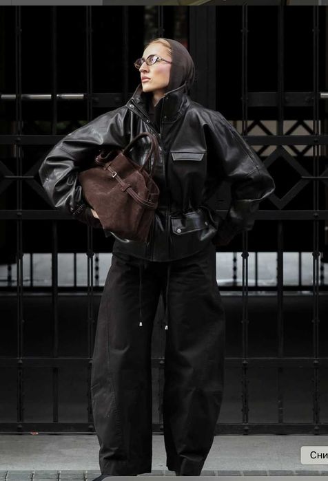 Кожаная шкіряна куртка косуха ZARA ЗАРА