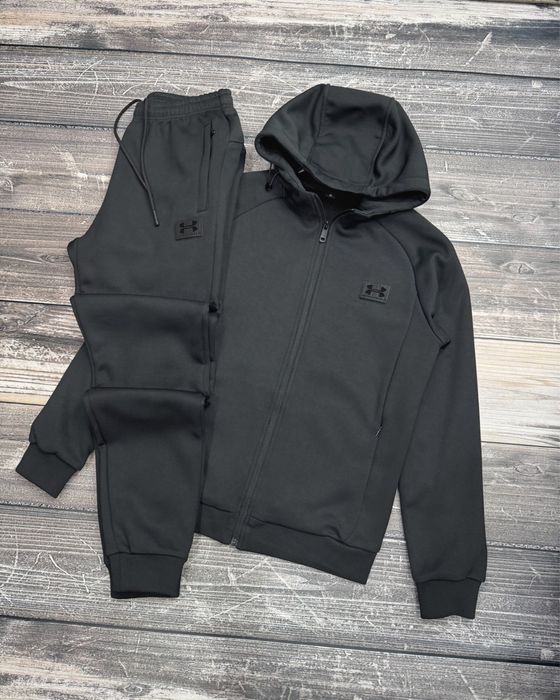 Теплий чоловічий спортивний костюм under armour M,L,XL,XXL,3XL чорний