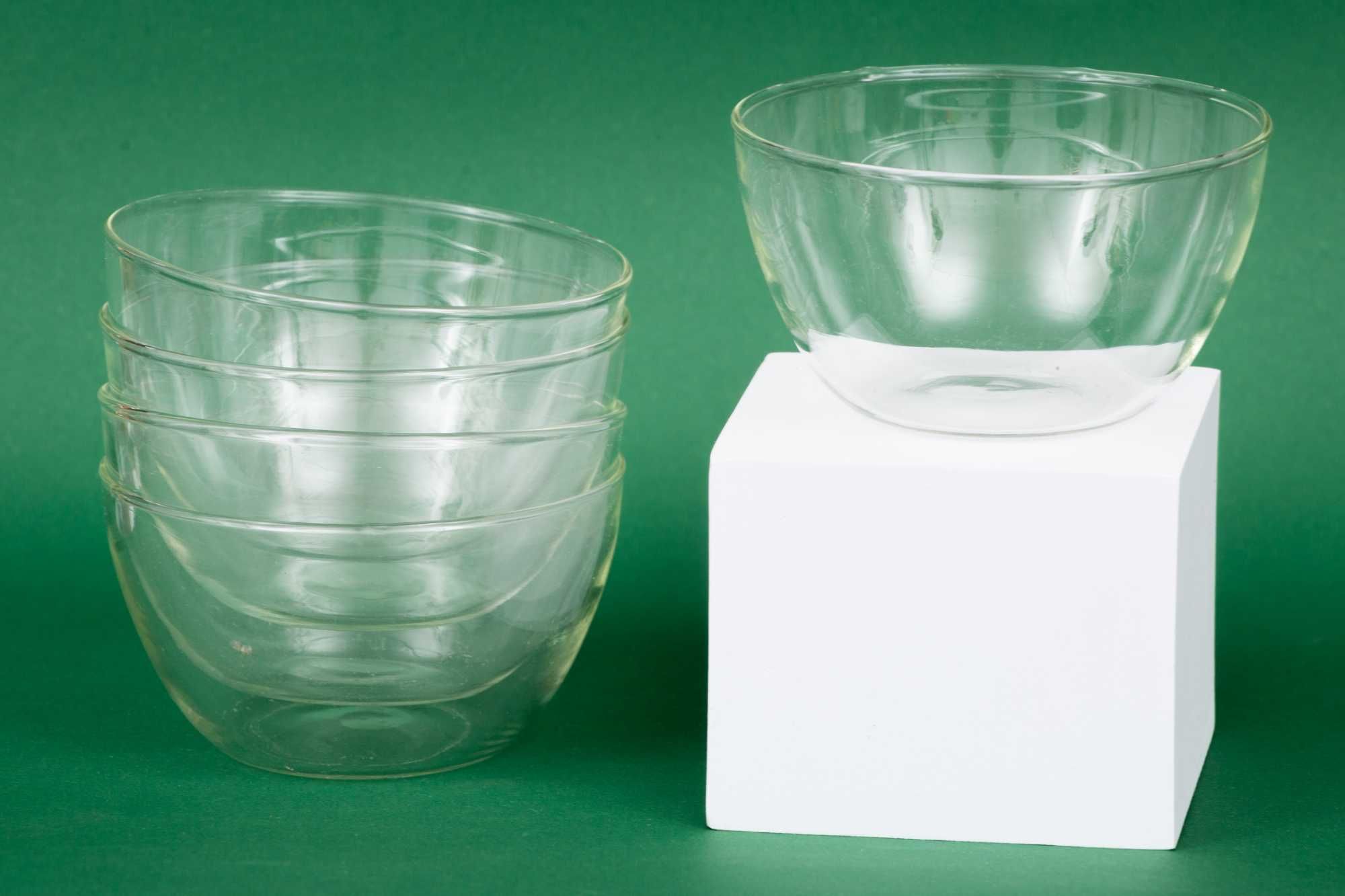 5 miseczek szklanych - cienkie szkło