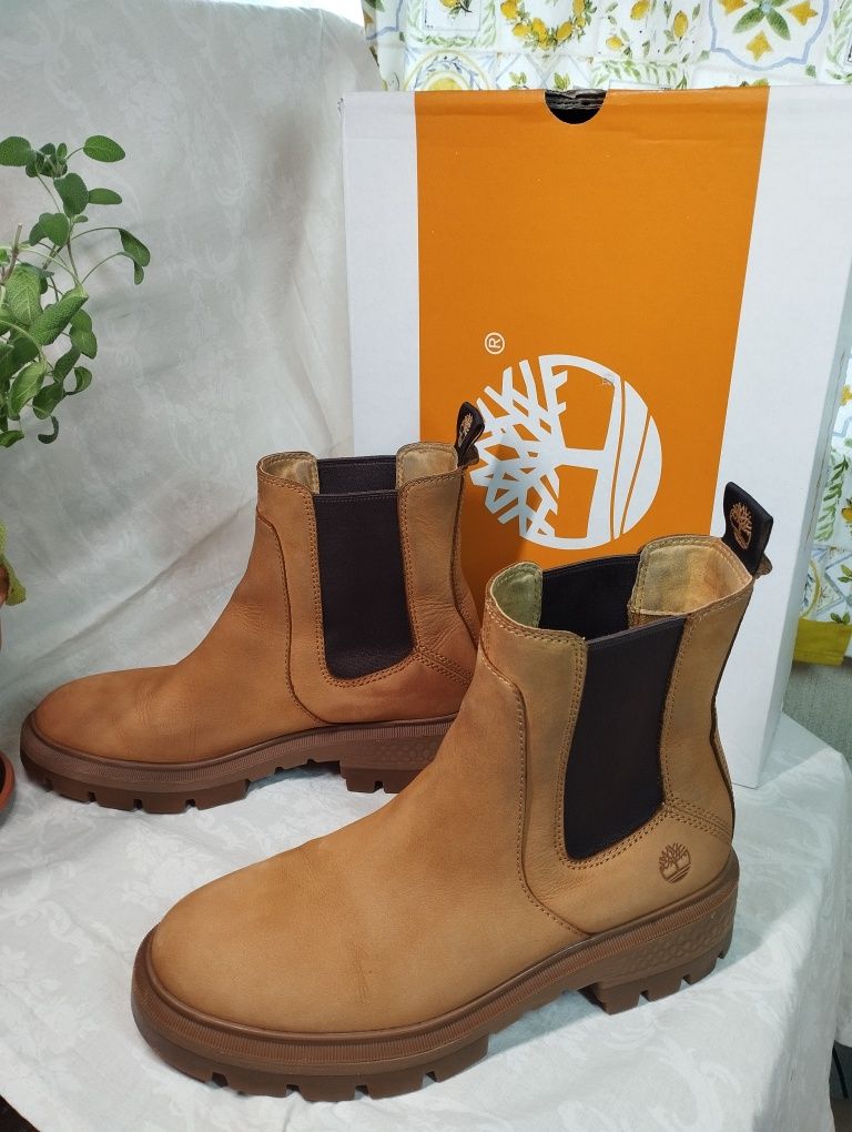 Черевики жіночі Челсі Timberland 24,5 cm демі коричневі, руді, койот