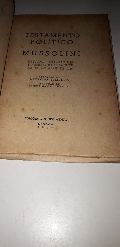 Testamento Político de Mussolini (Alfredo Pimenta)