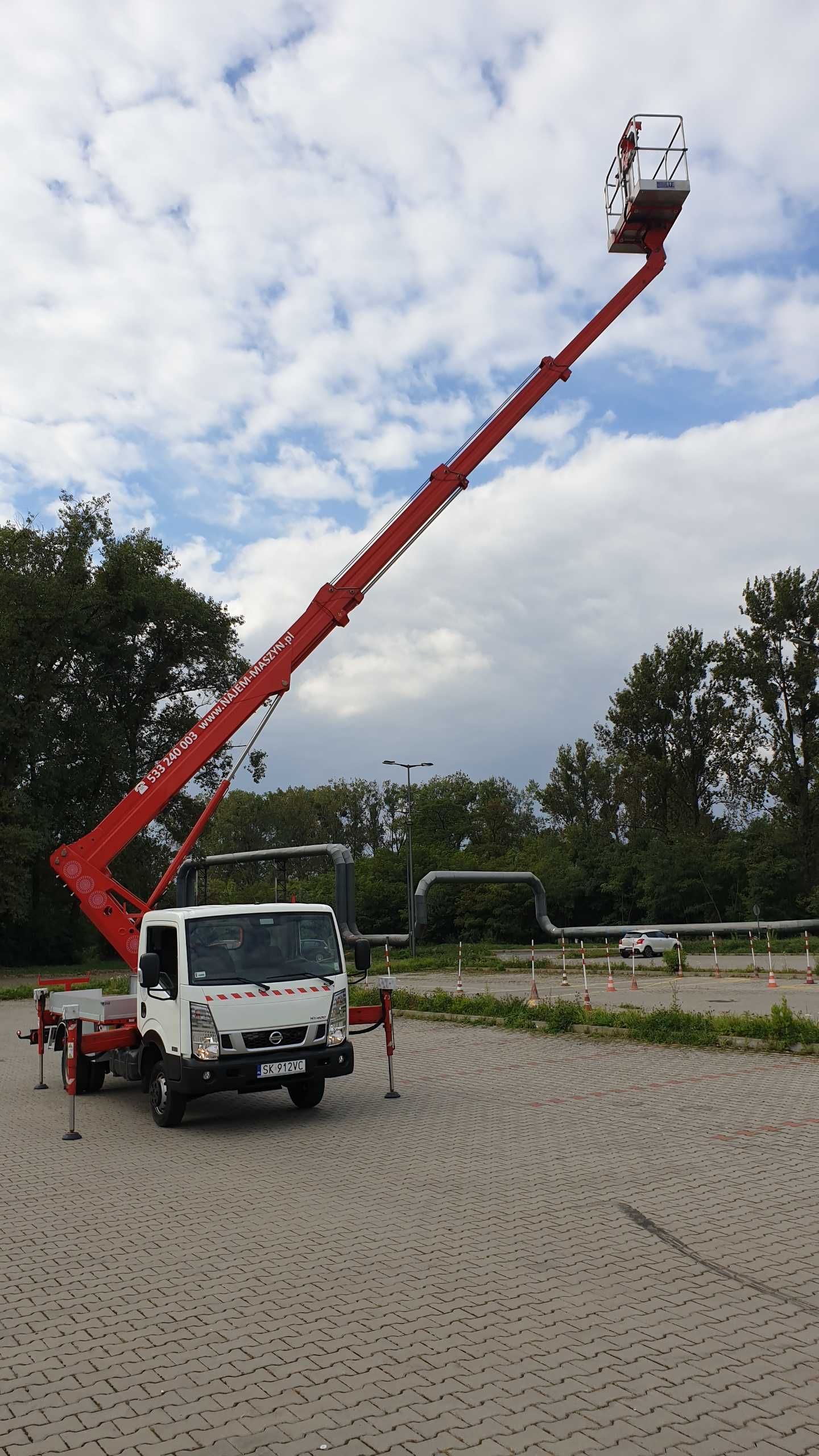 Najem wynajem Zwyżka Podnośnik koszowy 22m Nissan Cabstar NT400 3,5t