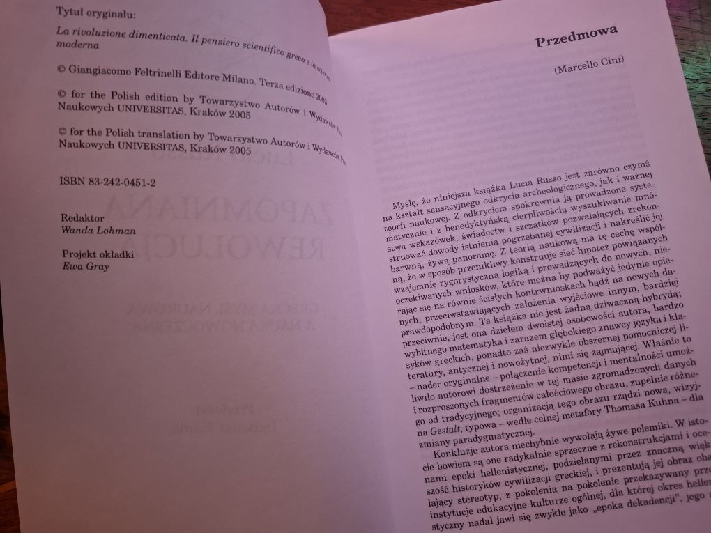 Lucio Russo Zapomniana rewolucja 2005 Universitas Kraków