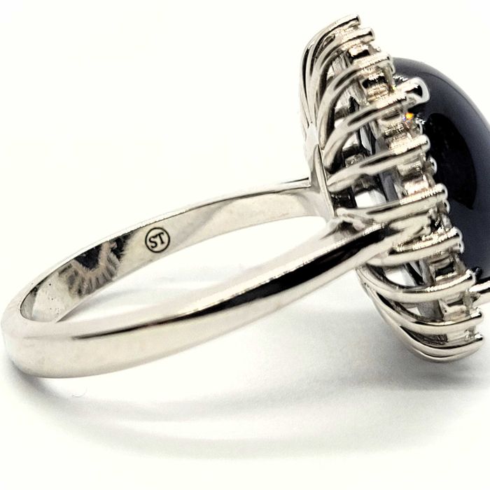 Pierścionek szafir 11,53 ct diamenty złoto pr. 585 likwidacja -60%