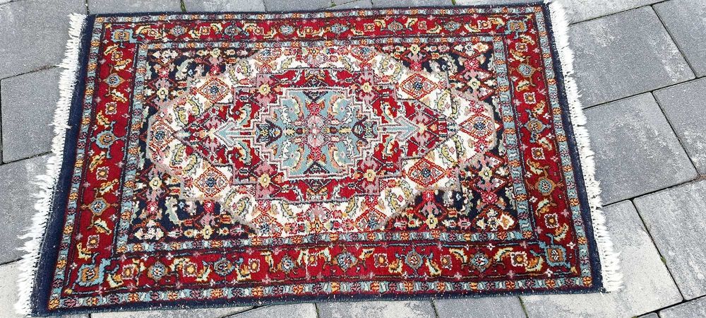 Kashan dywan wełniany tkany ręcznie 98 x 59 cm wełna perski