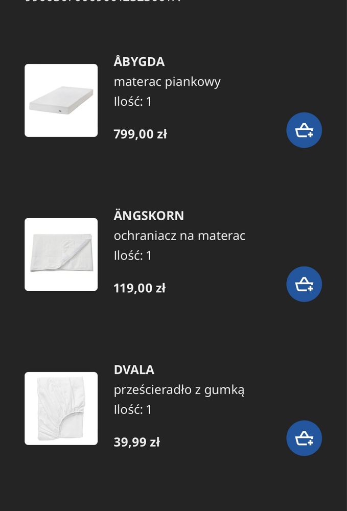 NOWY materac Ikea Abygda 90x200 + ochraniacz GRATIS