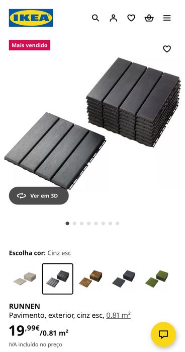 Pavimento exterior ikea cinza