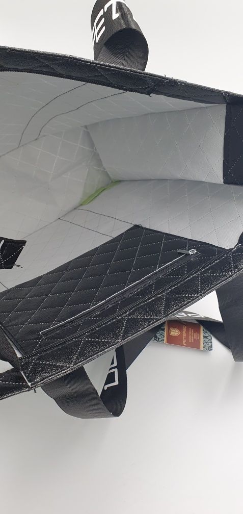Czarna torba na zakupy shopper bag shopperka na codzień do pracy