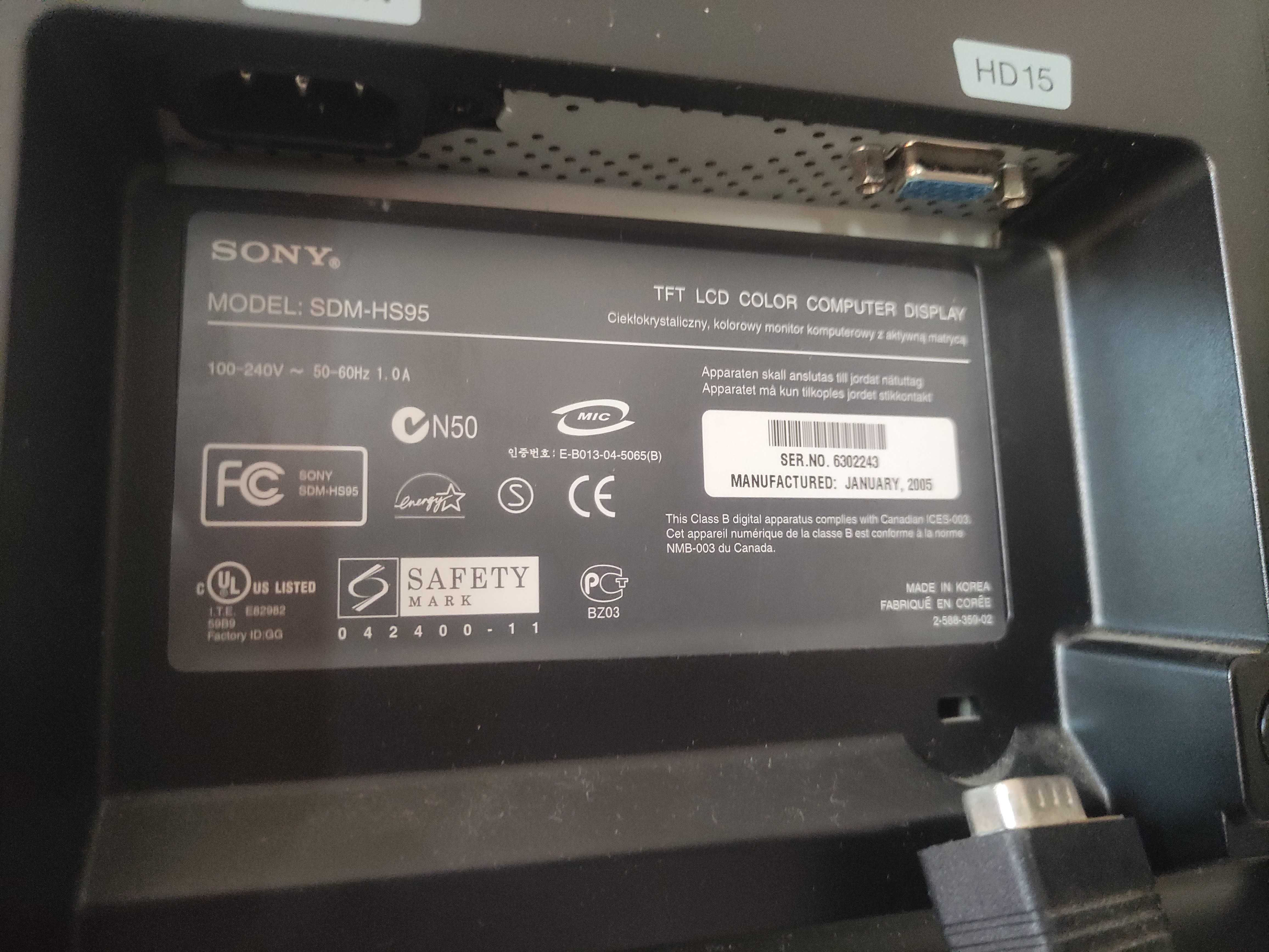 Monitor Sony HS95