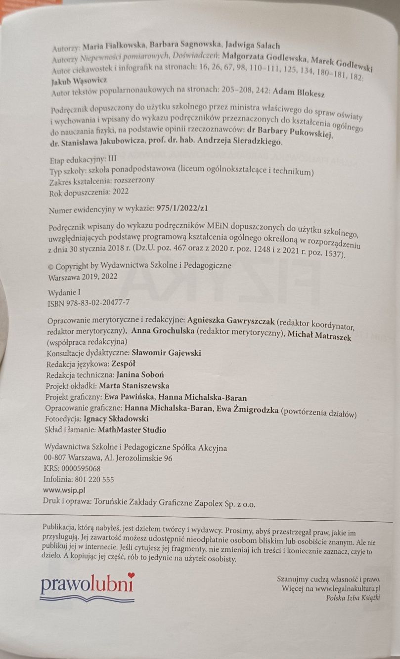 Fizyka 1 zakres rozszerzony WSIP