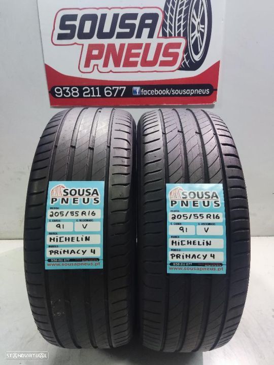 2 pneus semi novos 205-55r16 michelin - oferta dos portes 90 EUROS