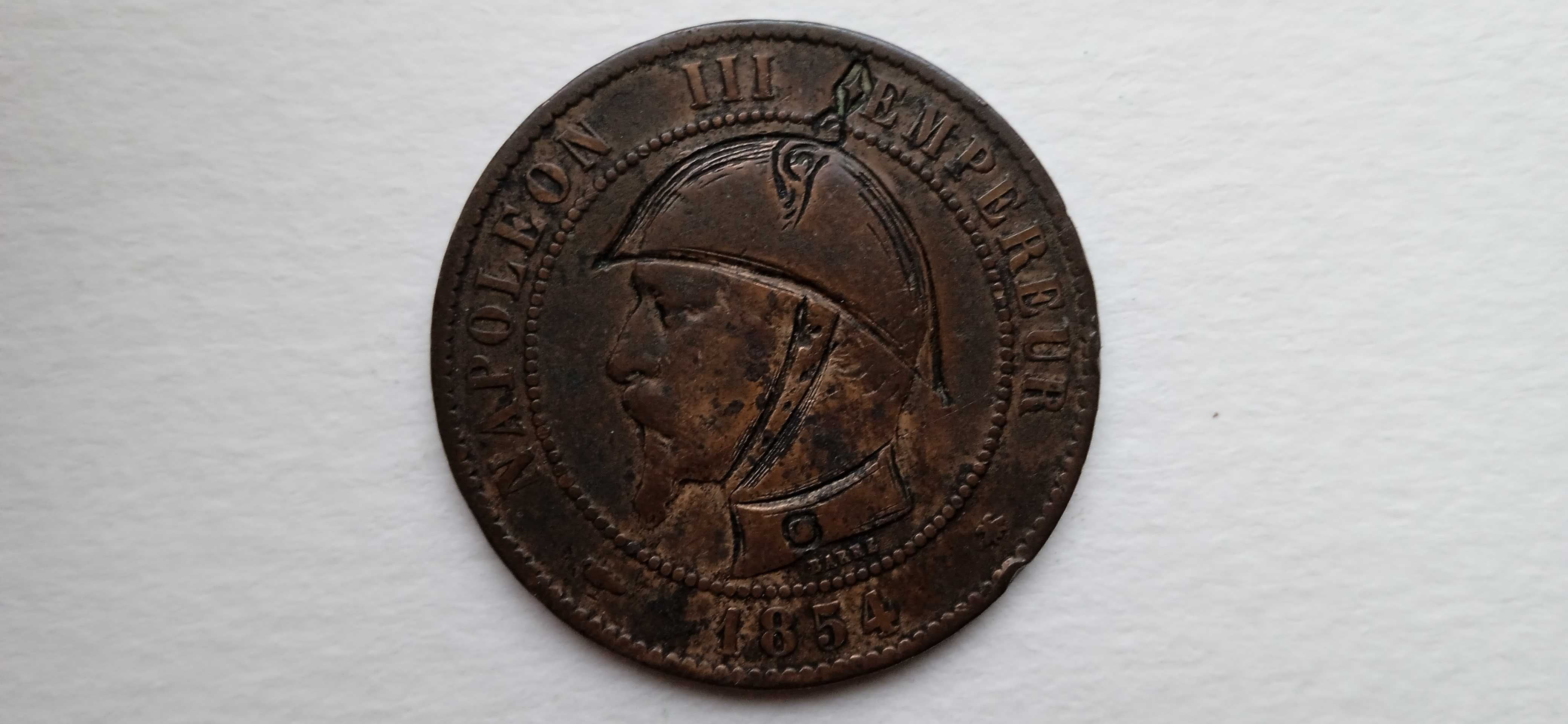 Moneta Francja Napoleon III, 10 centimes  1854r.