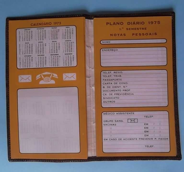 Agenda vintage ÁGUAS do LUSO para o ano 1975.